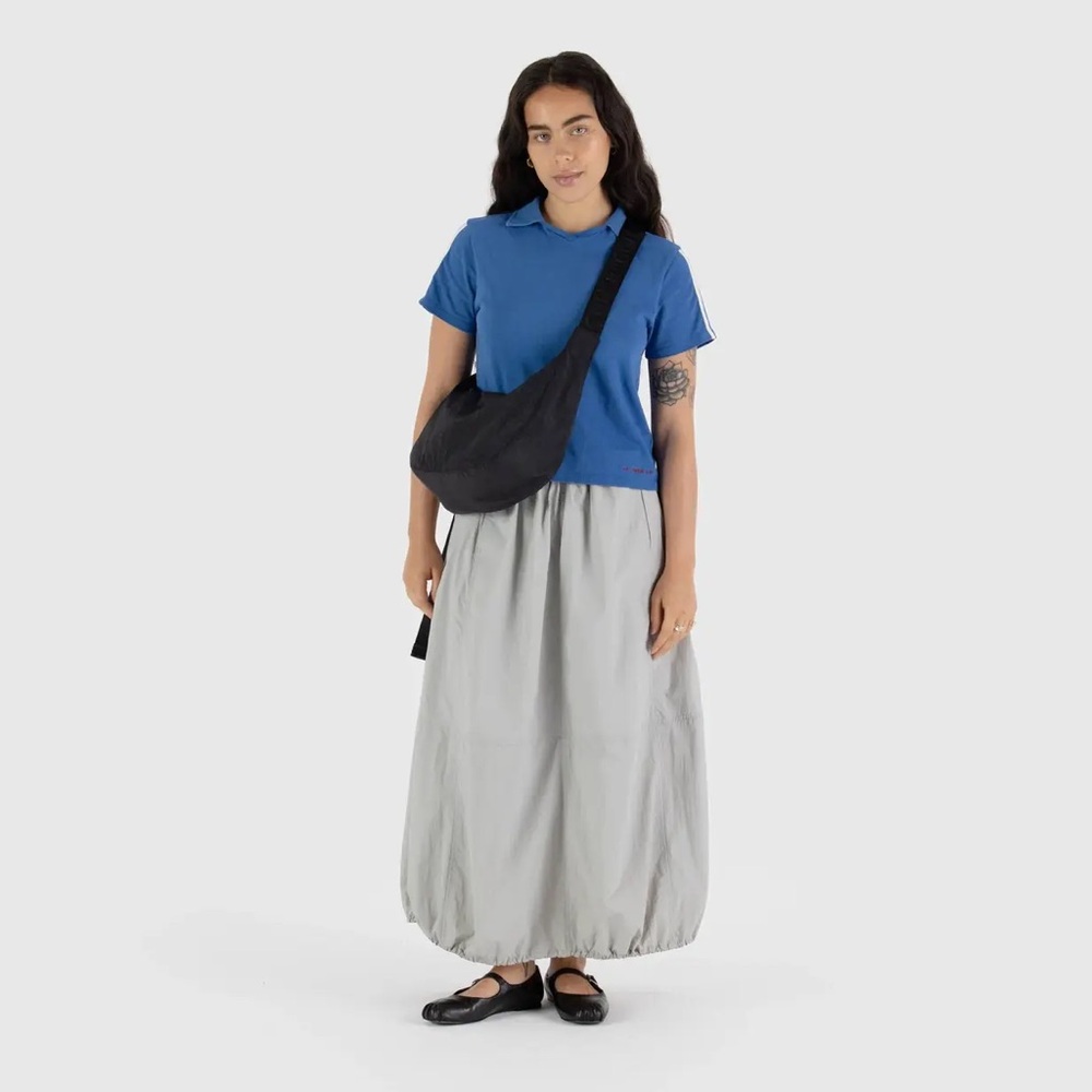 Baggu Medium Nylon Crescent Bag - Black, New, 47” Strap